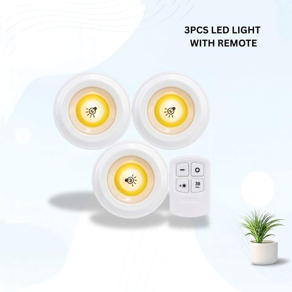 Remote Control LED Puck Lights (3-Pack)